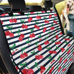 Cherry Striped Pattern Print Pet Car Back Seat Cover