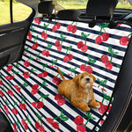 Cherry Striped Pattern Print Pet Car Back Seat Cover