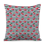 Cherry Striped Pattern Print Pillow Cover