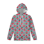 Cherry Striped Pattern Print Pullover Hoodie