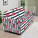 Cherry Striped Pattern Print Sofa Cover