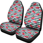 Cherry Striped Pattern Print Universal Fit Car Seat Covers