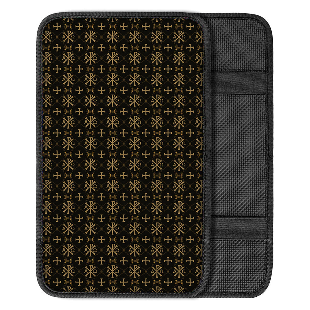 Chi Rho Orthodox Pattern Print Car Center Console Cover