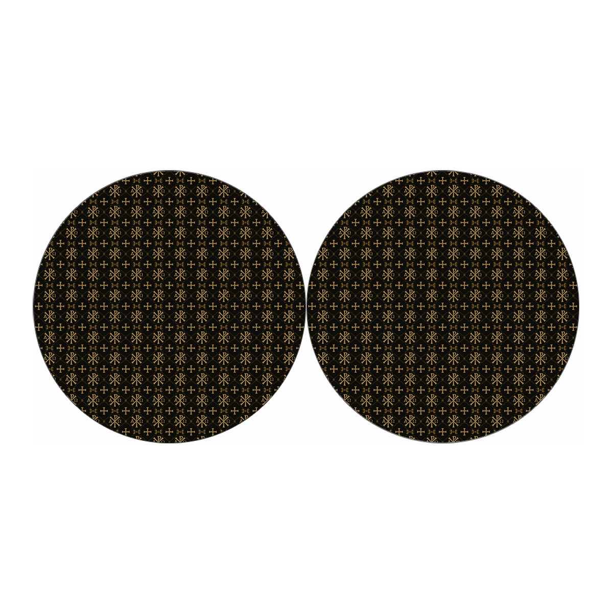 Chi Rho Orthodox Pattern Print Car Coasters