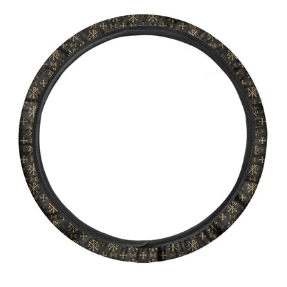 Chi Rho Orthodox Pattern Print Car Steering Wheel Cover