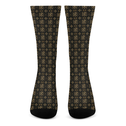 Chi Rho Orthodox Pattern Print Crew Socks