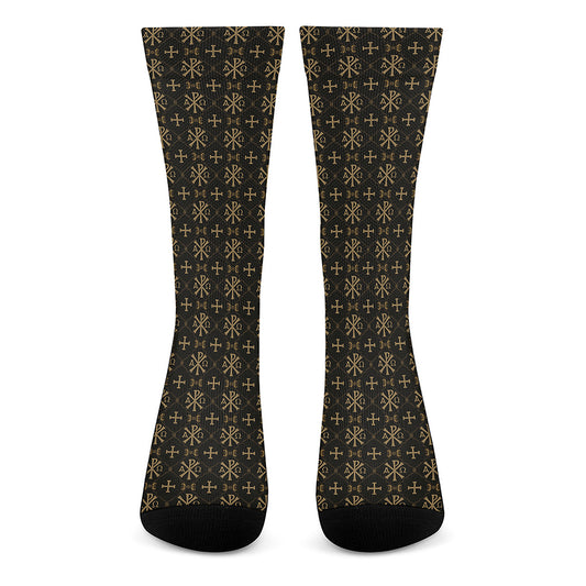 Chi Rho Orthodox Pattern Print Crew Socks
