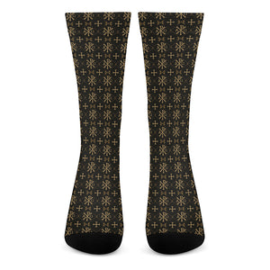 Chi Rho Orthodox Pattern Print Crew Socks