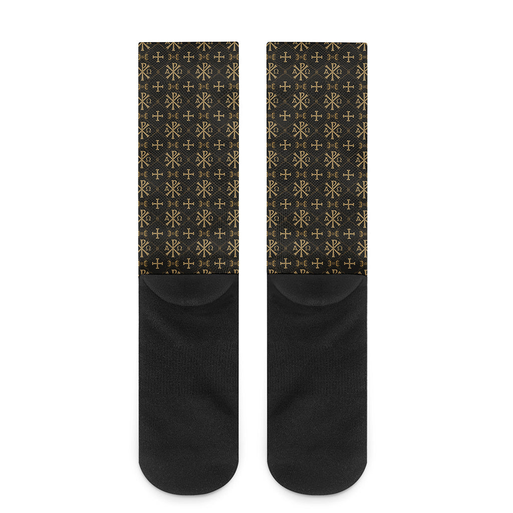 Chi Rho Orthodox Pattern Print Crew Socks