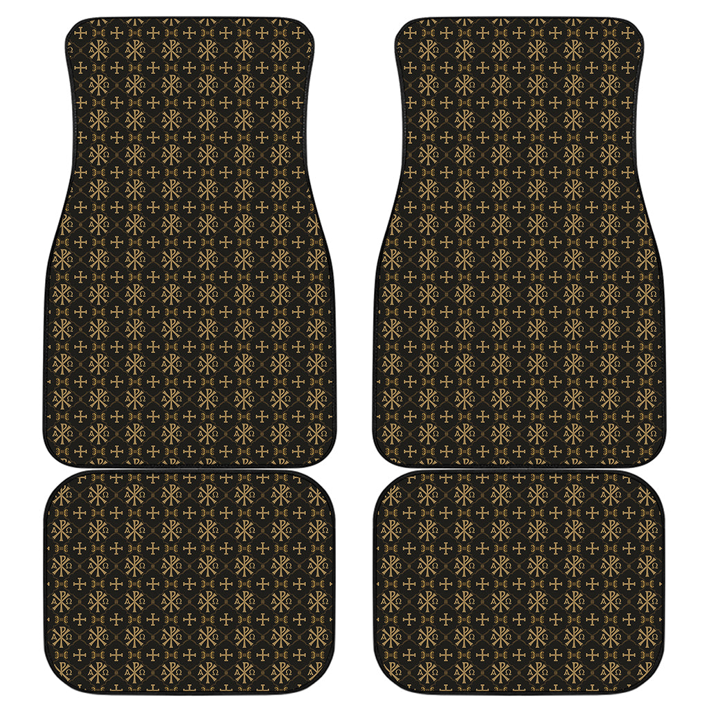 Chi Rho Orthodox Pattern Print Front and Back Car Floor Mats