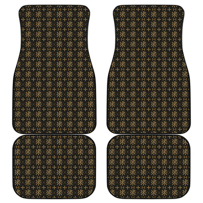 Chi Rho Orthodox Pattern Print Front and Back Car Floor Mats
