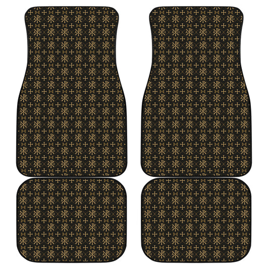 Chi Rho Orthodox Pattern Print Front and Back Car Floor Mats
