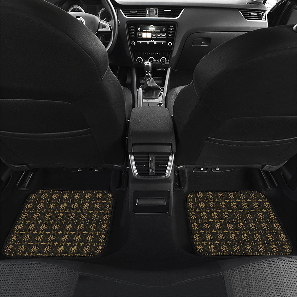 Chi Rho Orthodox Pattern Print Front and Back Car Floor Mats