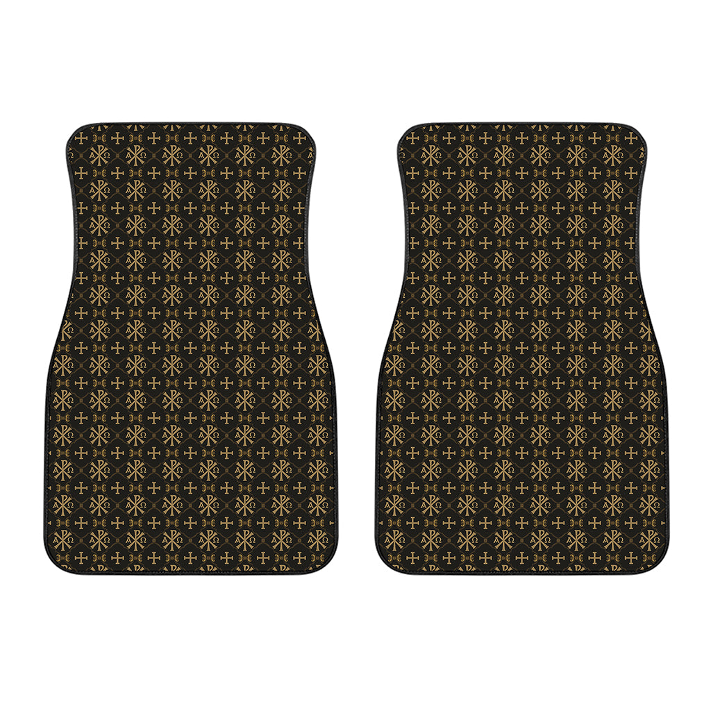 Chi Rho Orthodox Pattern Print Front Car Floor Mats