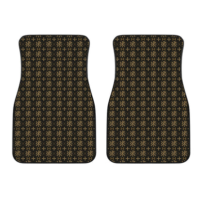 Chi Rho Orthodox Pattern Print Front Car Floor Mats