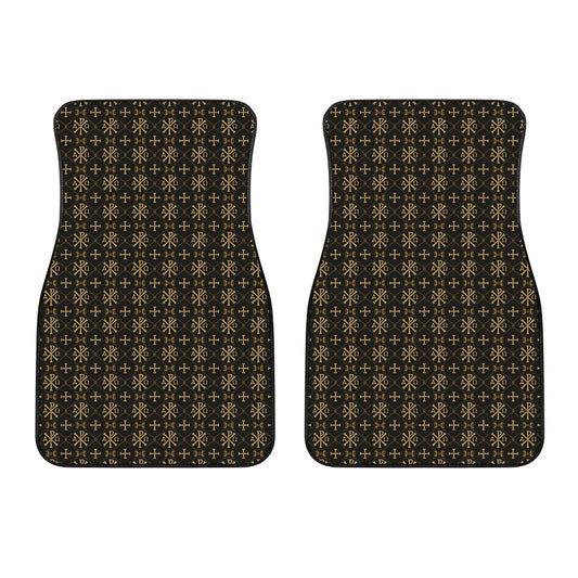 Chi Rho Orthodox Pattern Print Front Car Floor Mats