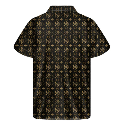 Chi Rho Orthodox Pattern Print Men's Short Sleeve Shirt