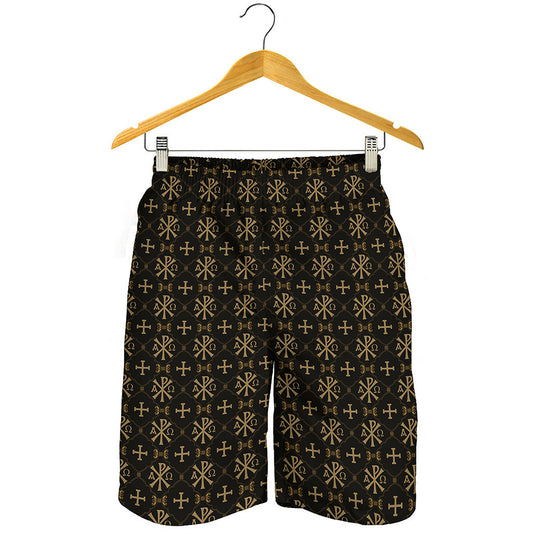Chi Rho Orthodox Pattern Print Men's Shorts