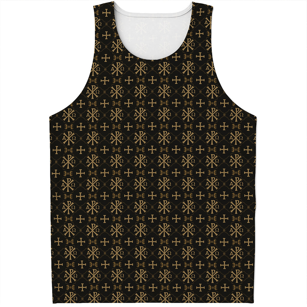 Chi Rho Orthodox Pattern Print Men's Tank Top