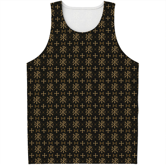 Chi Rho Orthodox Pattern Print Men's Tank Top