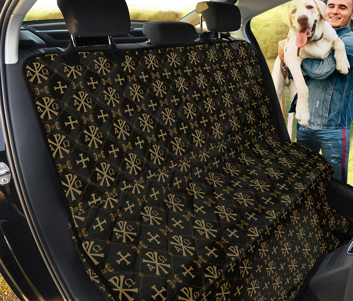 Chi Rho Orthodox Pattern Print Pet Car Back Seat Cover