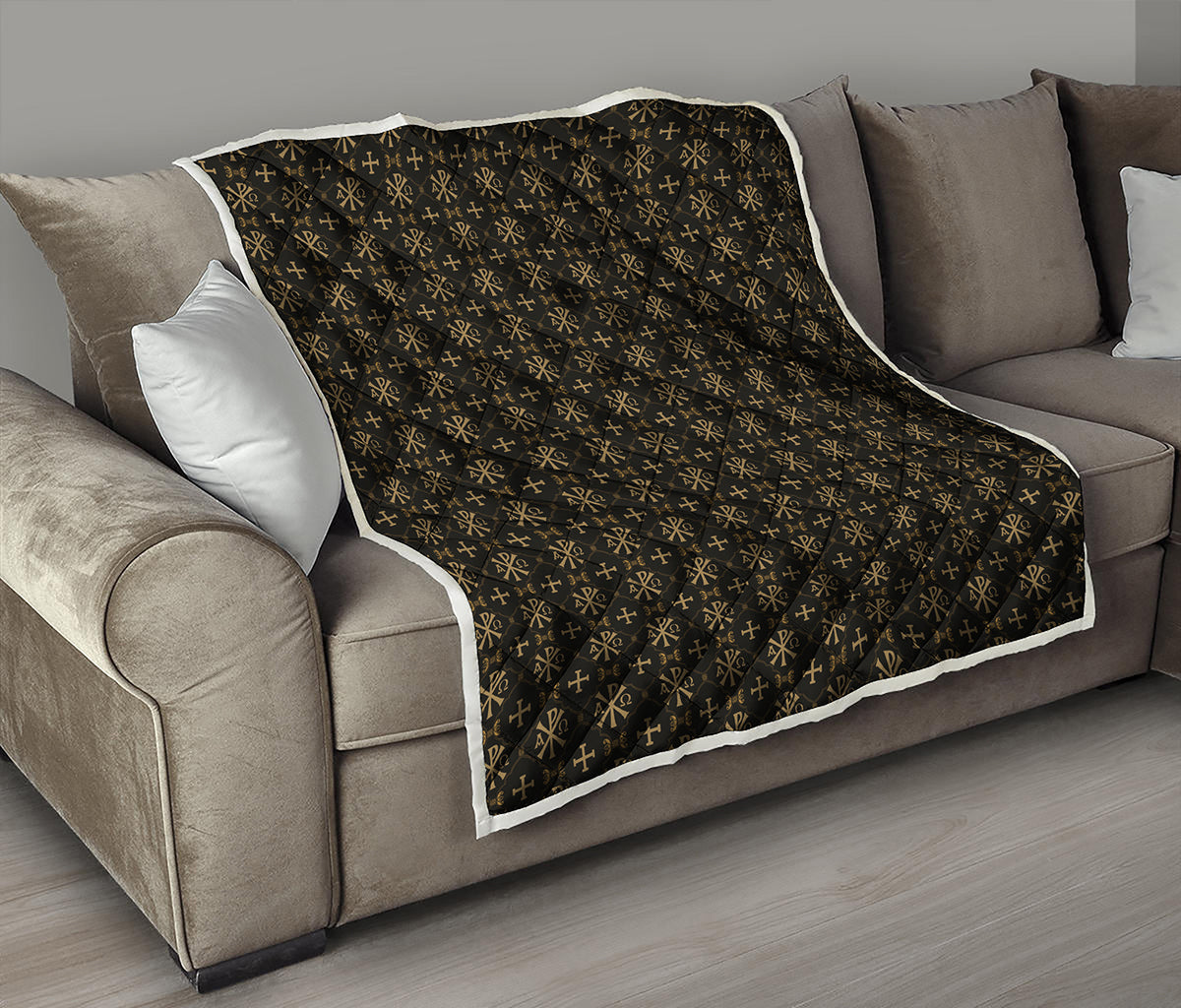 Chi Rho Orthodox Pattern Print Quilt