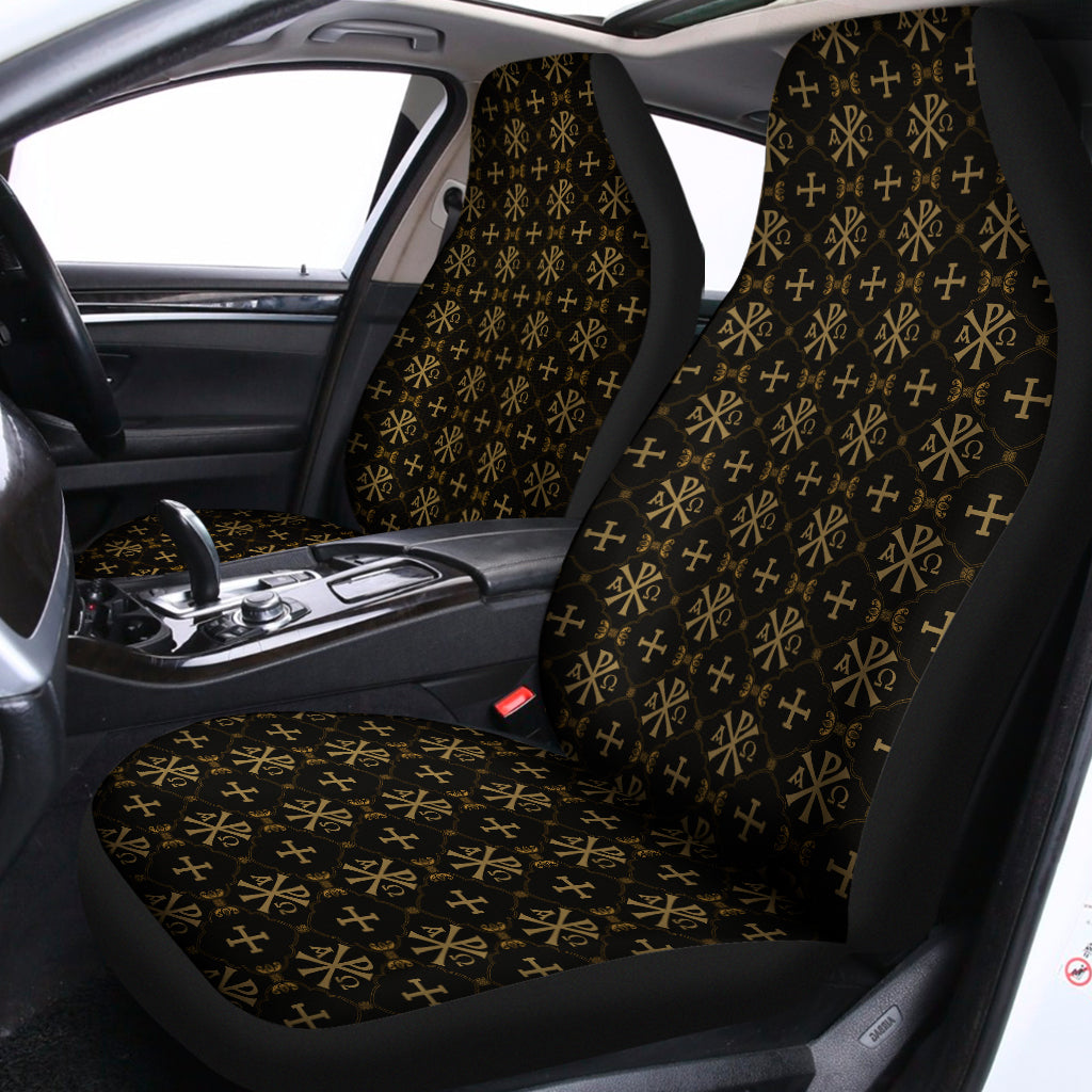 Chi Rho Orthodox Pattern Print Universal Fit Car Seat Covers