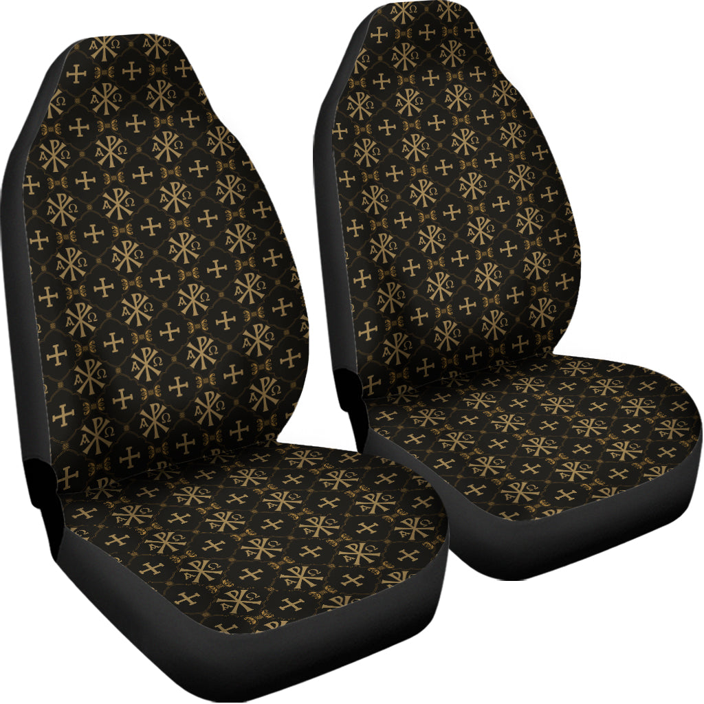 Chi Rho Orthodox Pattern Print Universal Fit Car Seat Covers