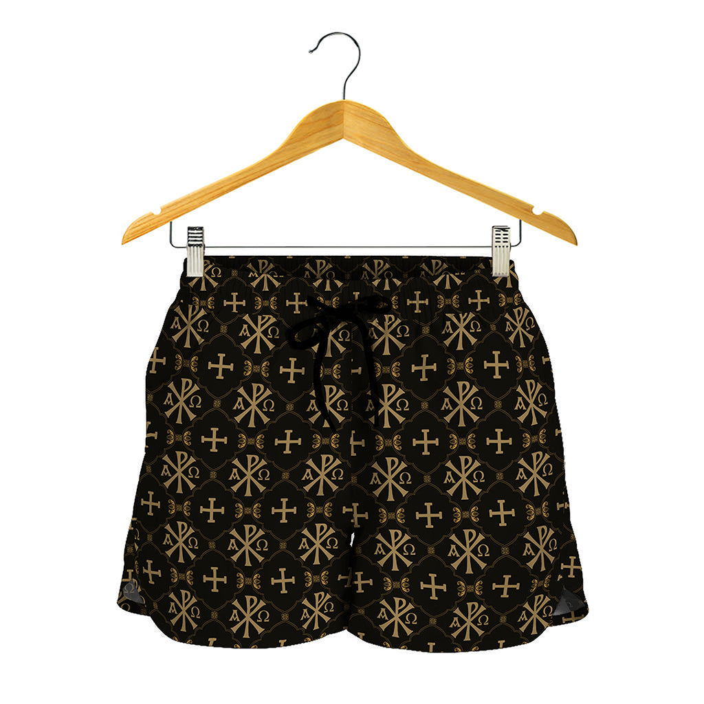 Chi Rho Orthodox Pattern Print Women's Shorts