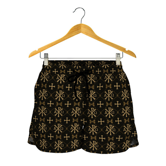 Chi Rho Orthodox Pattern Print Women's Shorts