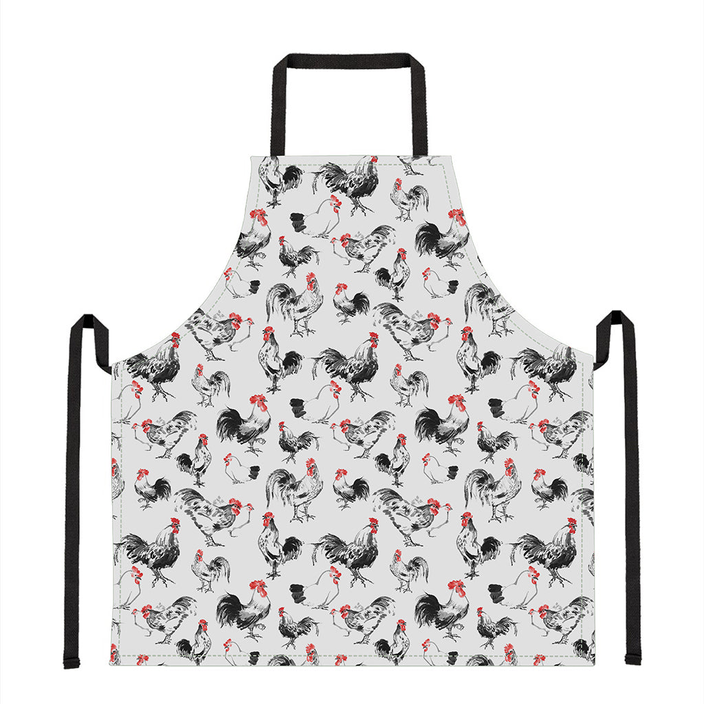 Chicken Ink Painting Pattern Print Apron