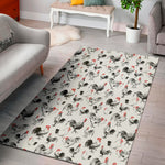Chicken Ink Painting Pattern Print Area Rug