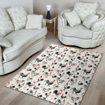 Chicken Ink Painting Pattern Print Area Rug