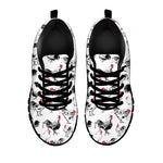 Chicken Ink Painting Pattern Print Black Sneakers