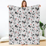 Chicken Ink Painting Pattern Print Blanket