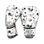 Chicken Ink Painting Pattern Print Boxing Gloves