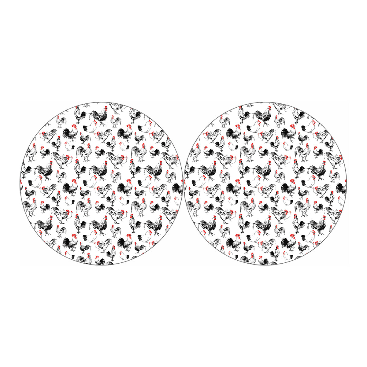 Chicken Ink Painting Pattern Print Car Coasters