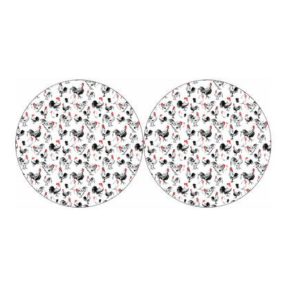 Chicken Ink Painting Pattern Print Car Coasters