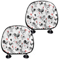Chicken Ink Painting Pattern Print Car Headrest Covers