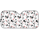 Chicken Ink Painting Pattern Print Car Sun Shade