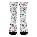 Chicken Ink Painting Pattern Print Crew Socks