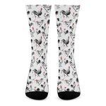 Chicken Ink Painting Pattern Print Crew Socks