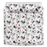 Chicken Ink Painting Pattern Print Duvet Cover Bedding Set