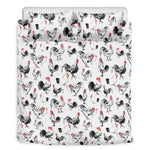 Chicken Ink Painting Pattern Print Duvet Cover Bedding Set