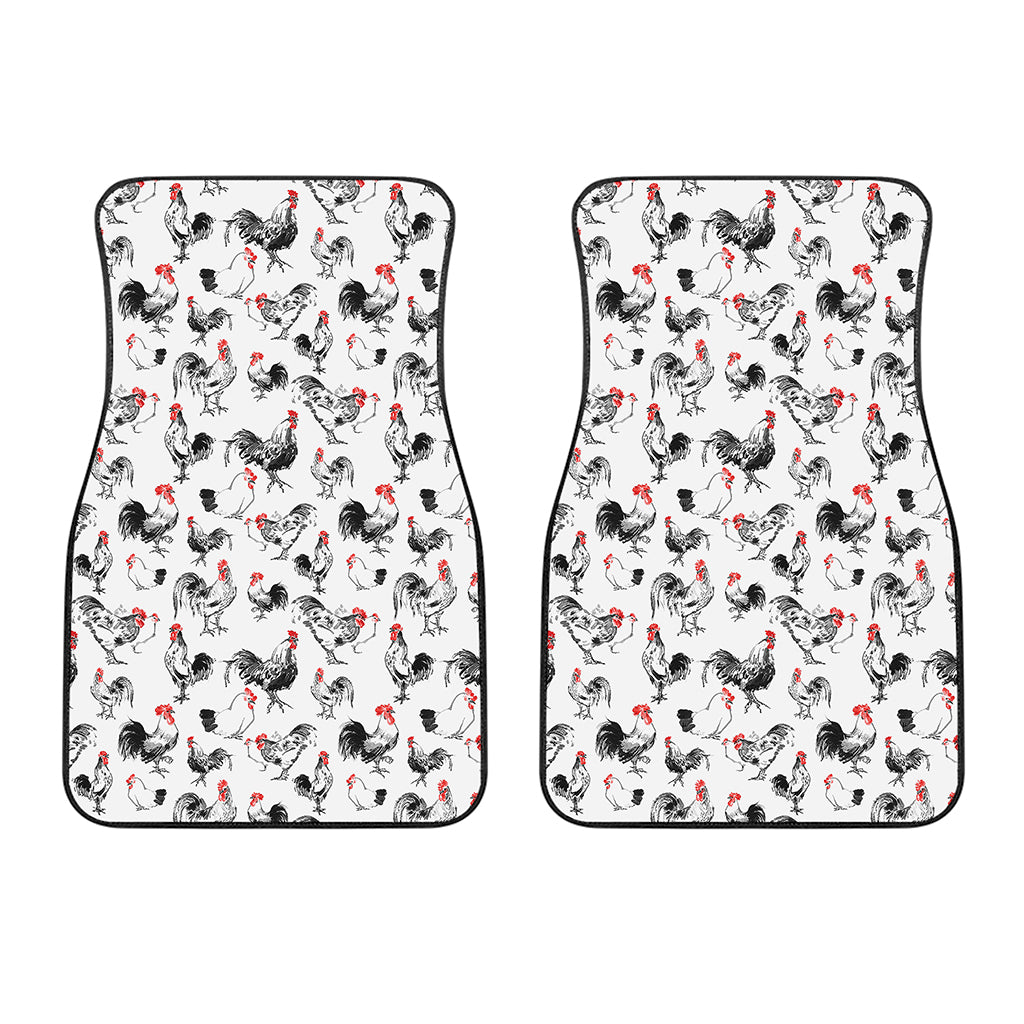 Chicken Ink Painting Pattern Print Front Car Floor Mats