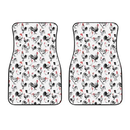 Chicken Ink Painting Pattern Print Front Car Floor Mats