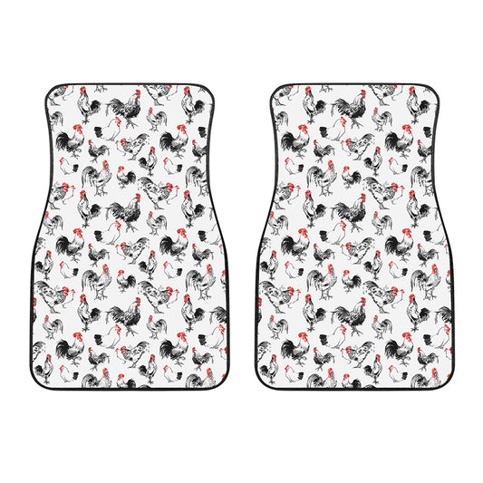 Chicken Ink Painting Pattern Print Front Car Floor Mats