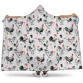 Chicken Ink Painting Pattern Print Hooded Blanket