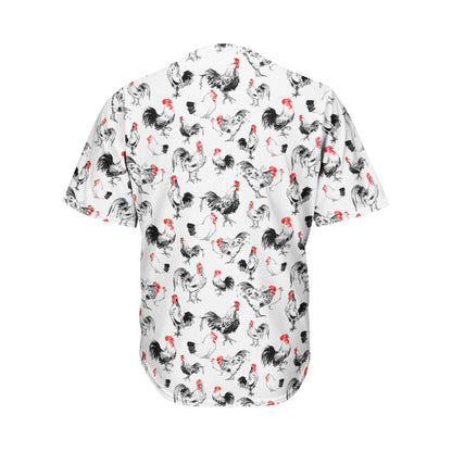 Chicken Ink Painting Pattern Print Men's Baseball Jersey