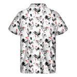 Chicken Ink Painting Pattern Print Men's Short Sleeve Shirt